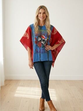 Handcrafted Upcycled Grateful Dead Kantha Tunic NWT One Size